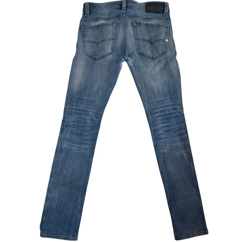 Diesel Safado Regular‎ Slim Straight Jeans Mens 30x33 Blue Wash 0845F Distressed